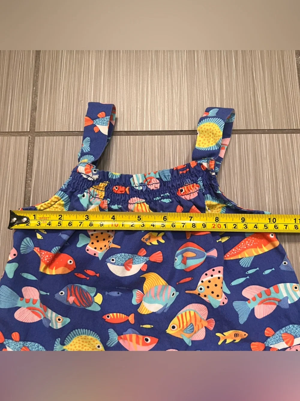 Gymboree Fish Dress cotton 7 summer beach